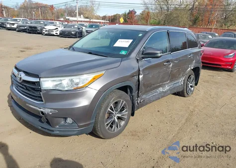 2016 Toyota Highlander Xle V6 из США, поврежденный, VIN 5TDJKRFH8GS299258
